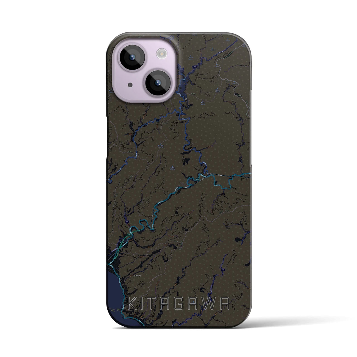 【北川（高知県）】地図柄iPhoneケース（バックカバータイプ）