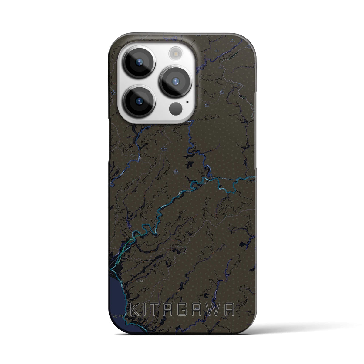 【北川（高知県）】地図柄iPhoneケース（バックカバータイプ）