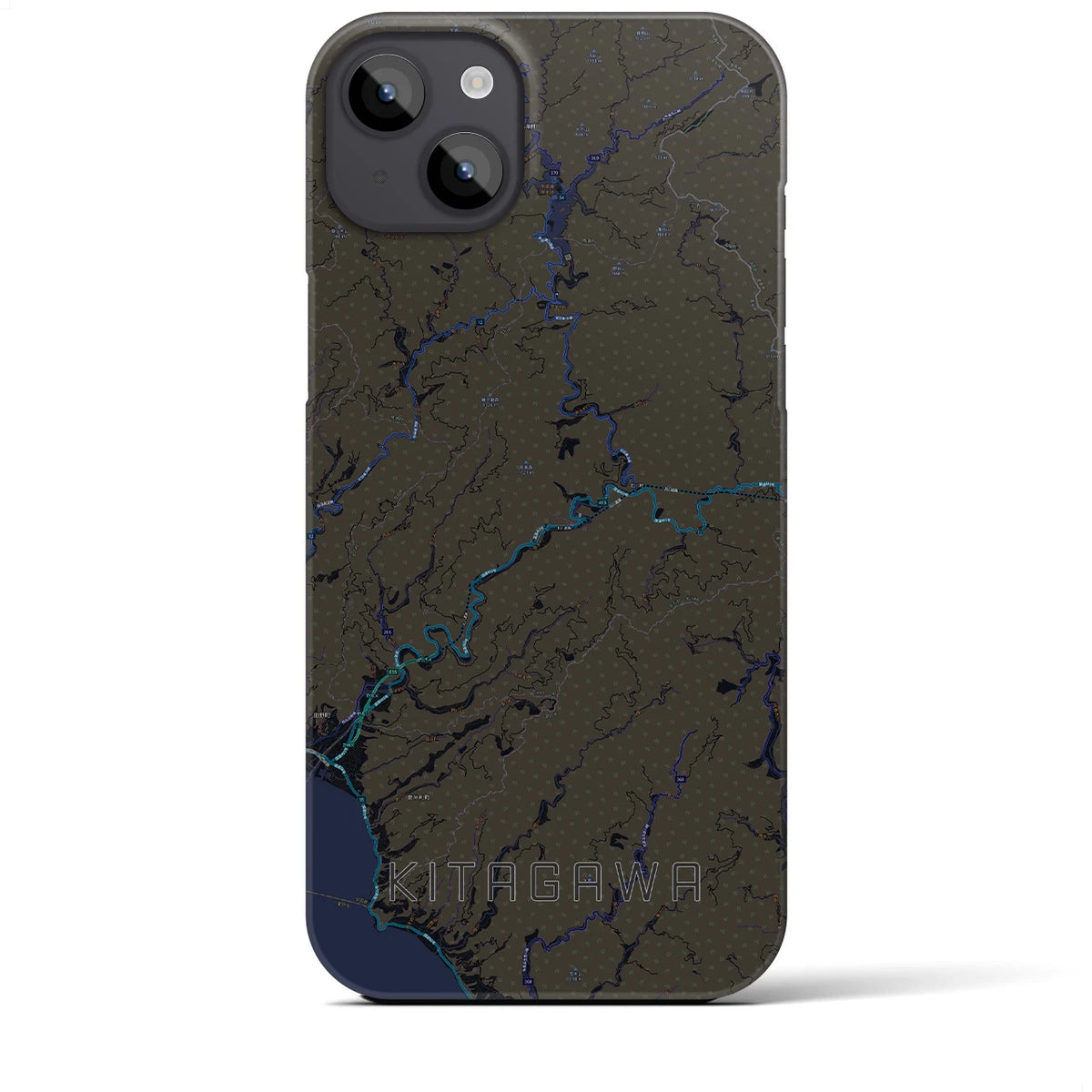 【北川（高知県）】地図柄iPhoneケース（バックカバータイプ）