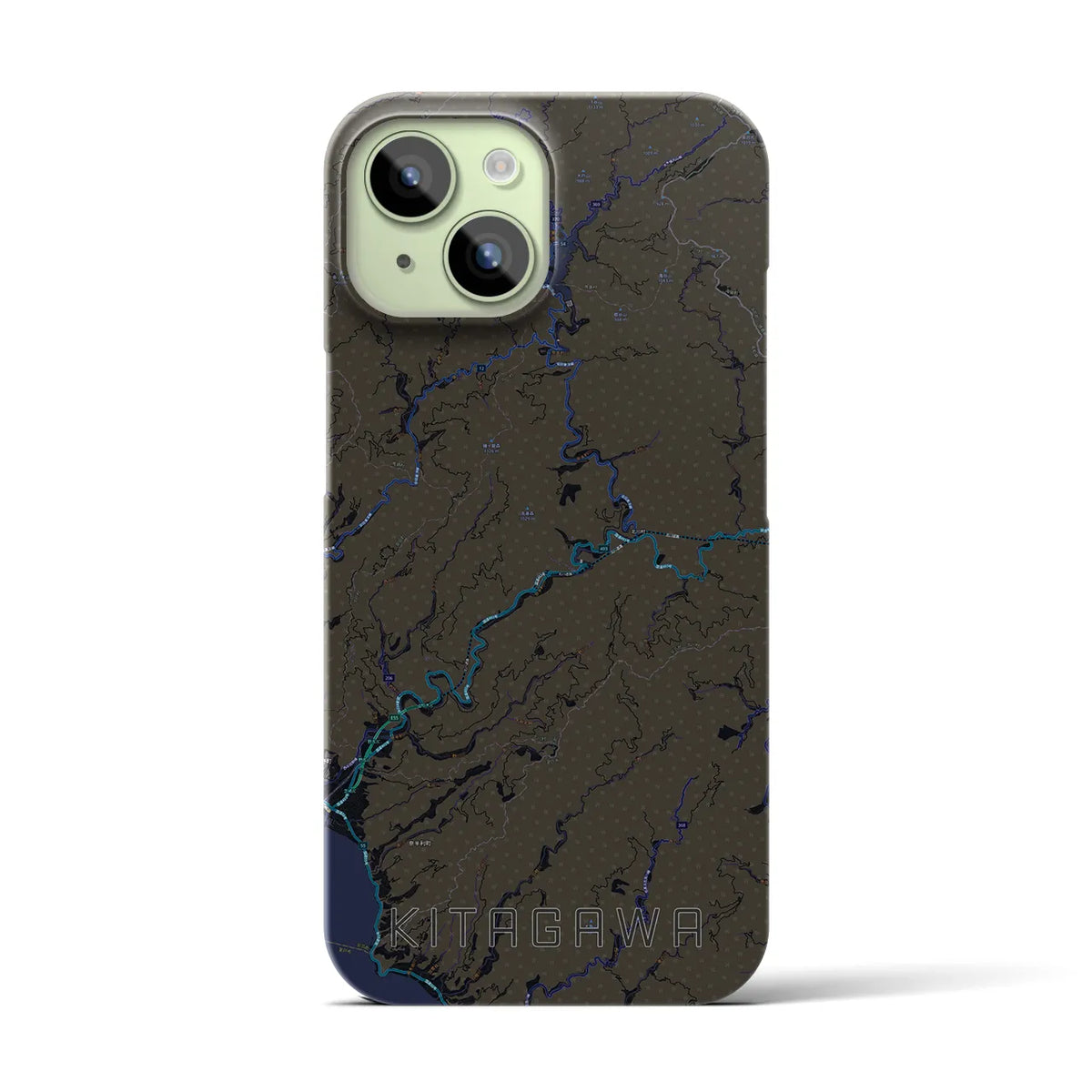 【北川（高知県）】地図柄iPhoneケース（バックカバータイプ）