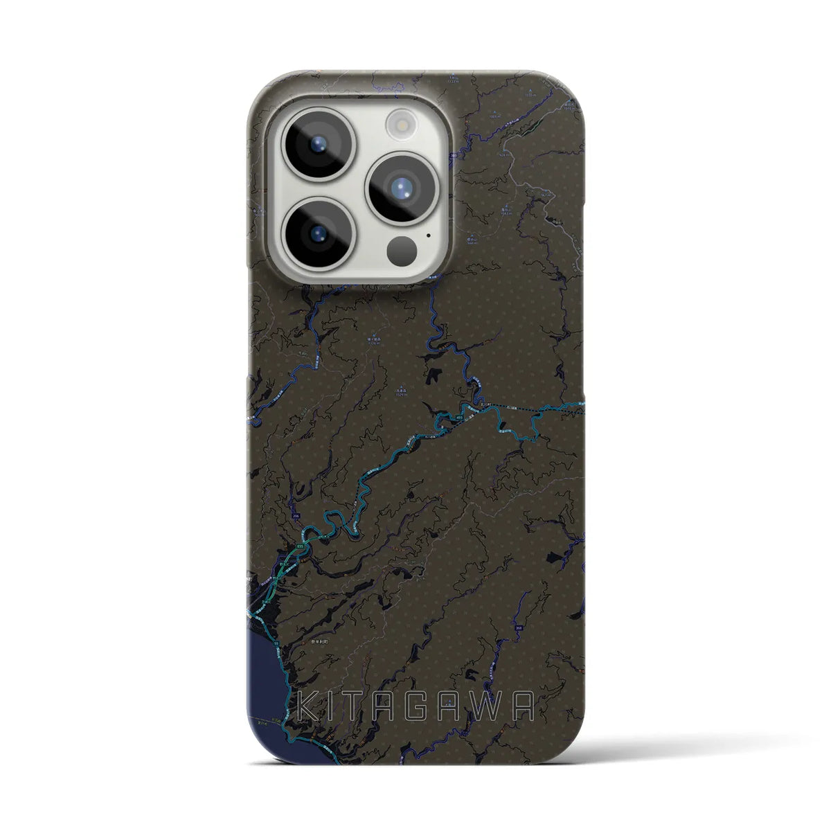 【北川（高知県）】地図柄iPhoneケース（バックカバータイプ）