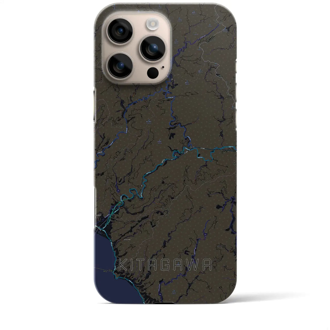 【北川(高知県)】地図柄iPhoneケース(バックカバータイプ)