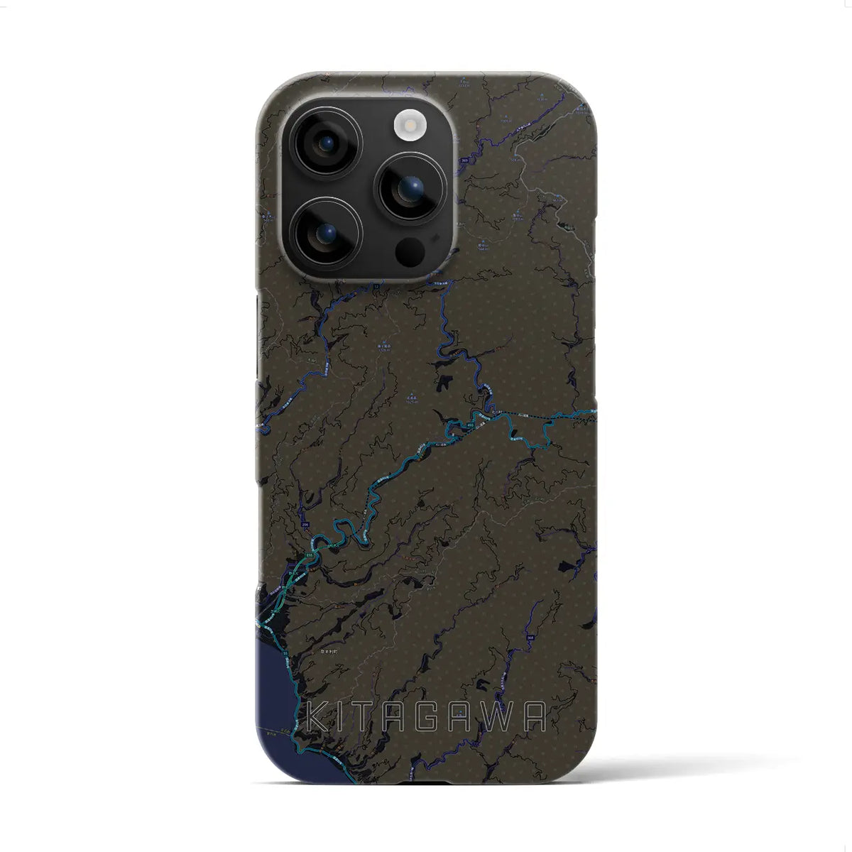 【北川（高知県）】地図柄iPhoneケース（バックカバータイプ）