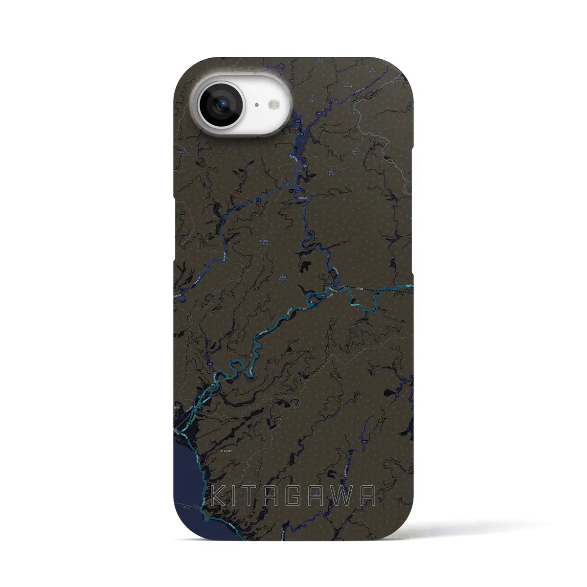【北川（高知県）】地図柄iPhoneケース（バックカバータイプ）