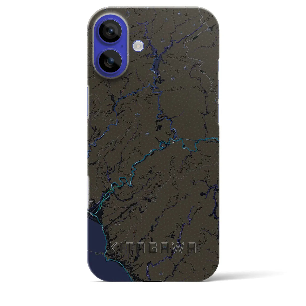 【北川（高知県）】地図柄iPhoneケース（バックカバータイプ）