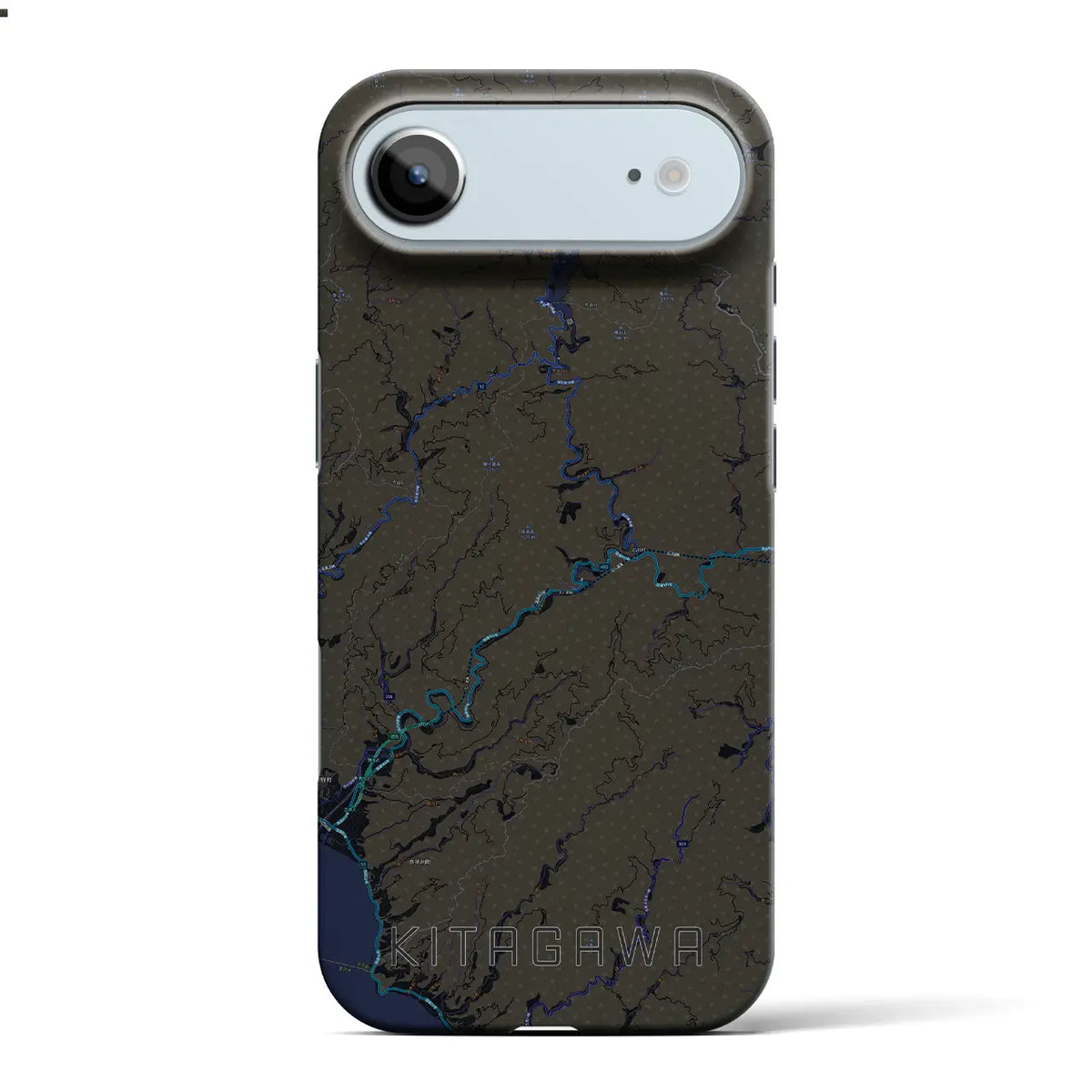 【北川（高知県）】地図柄iPhoneケース（バックカバータイプ）