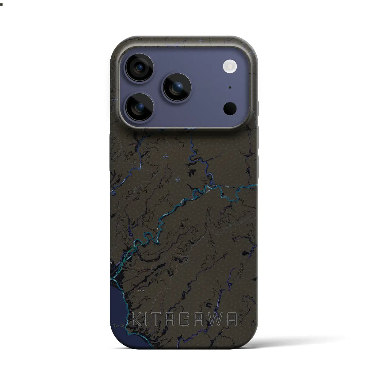 【北川（高知県）】地図柄iPhoneケース（バックカバータイプ）