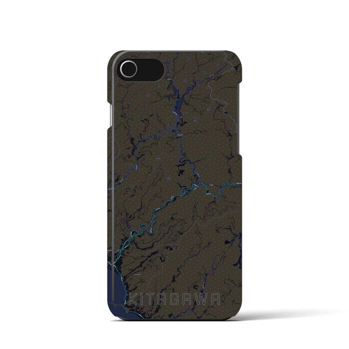 【北川（高知県）】地図柄iPhoneケース（バックカバータイプ）