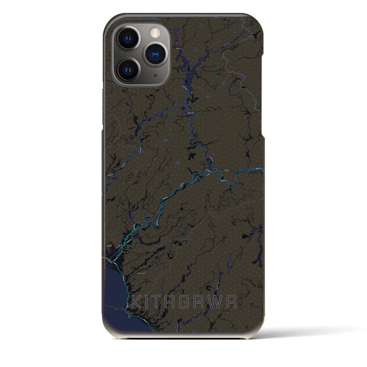 【北川（高知県）】地図柄iPhoneケース（バックカバータイプ）