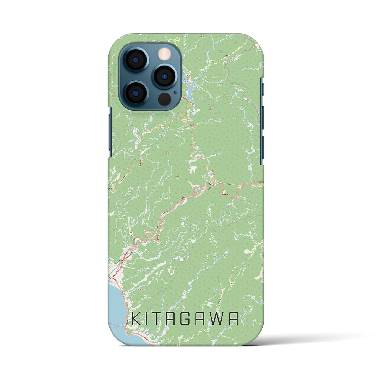 【北川（高知県）】地図柄iPhoneケース（バックカバータイプ）