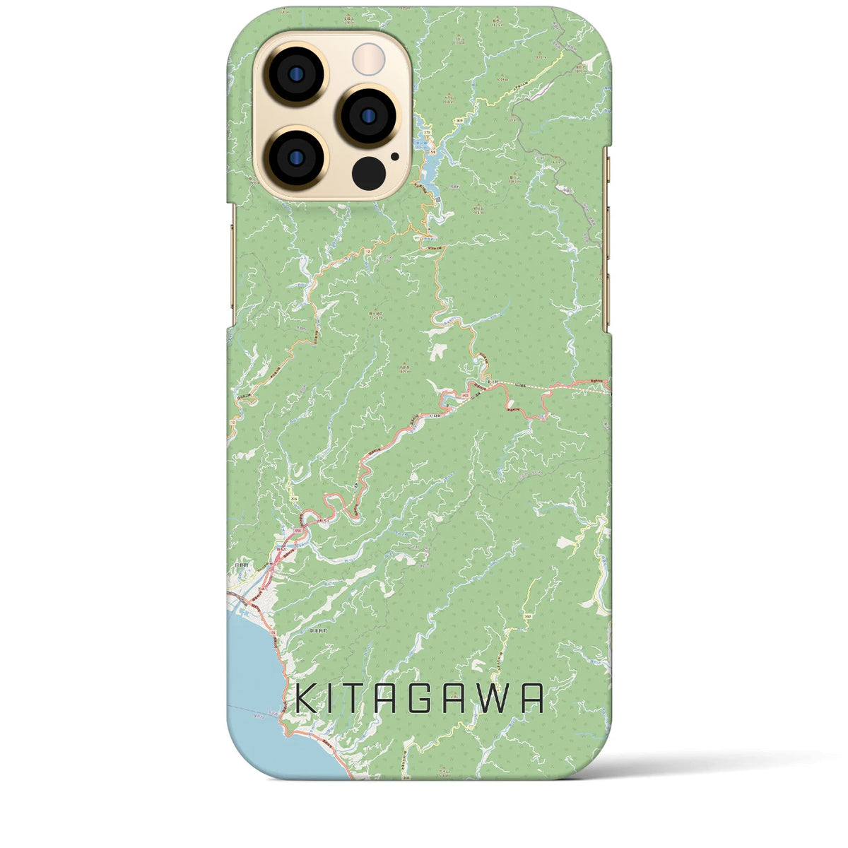 【北川（高知県）】地図柄iPhoneケース（バックカバータイプ）