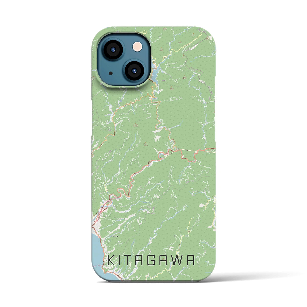 【北川（高知県）】地図柄iPhoneケース（バックカバータイプ）
