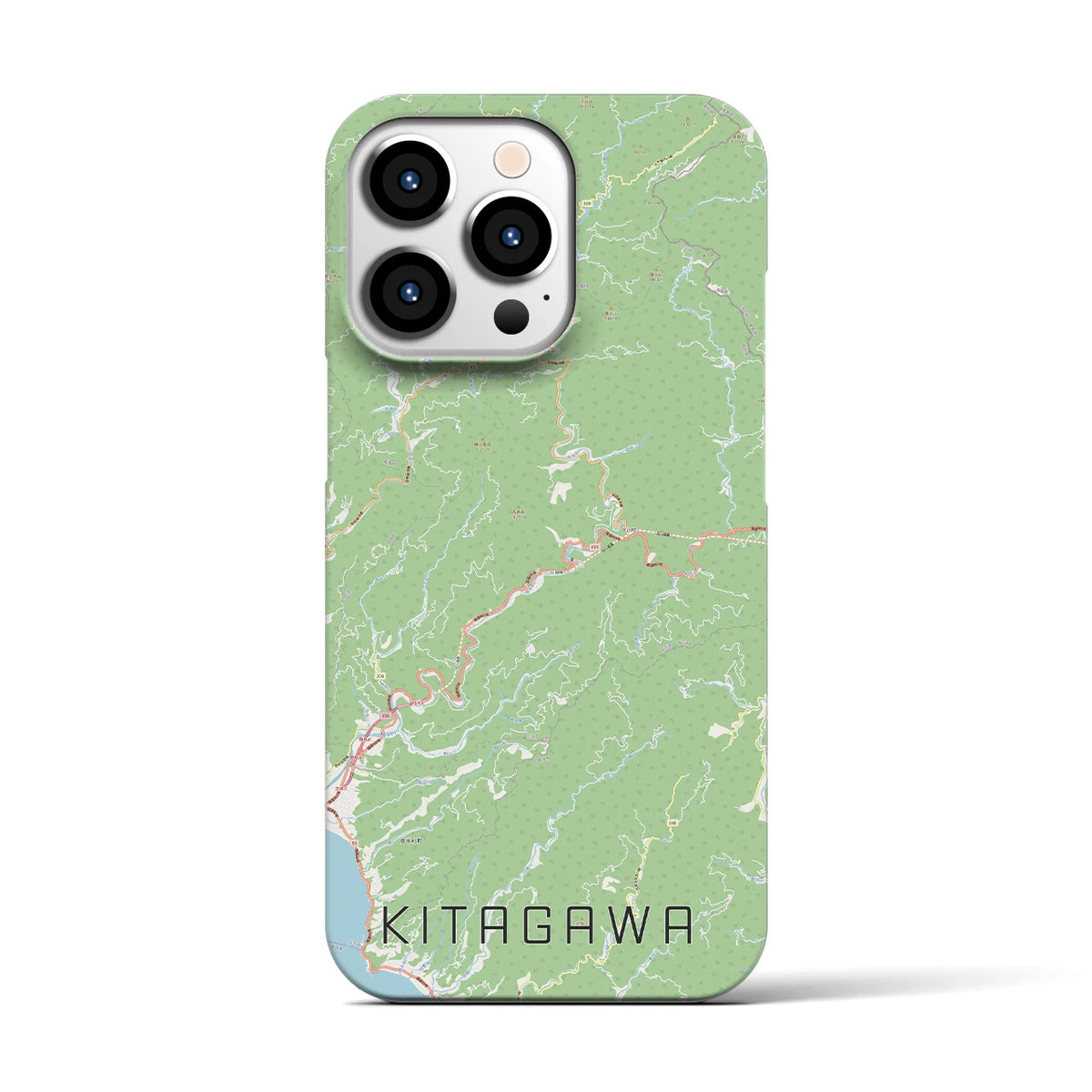 【北川（高知県）】地図柄iPhoneケース（バックカバータイプ）