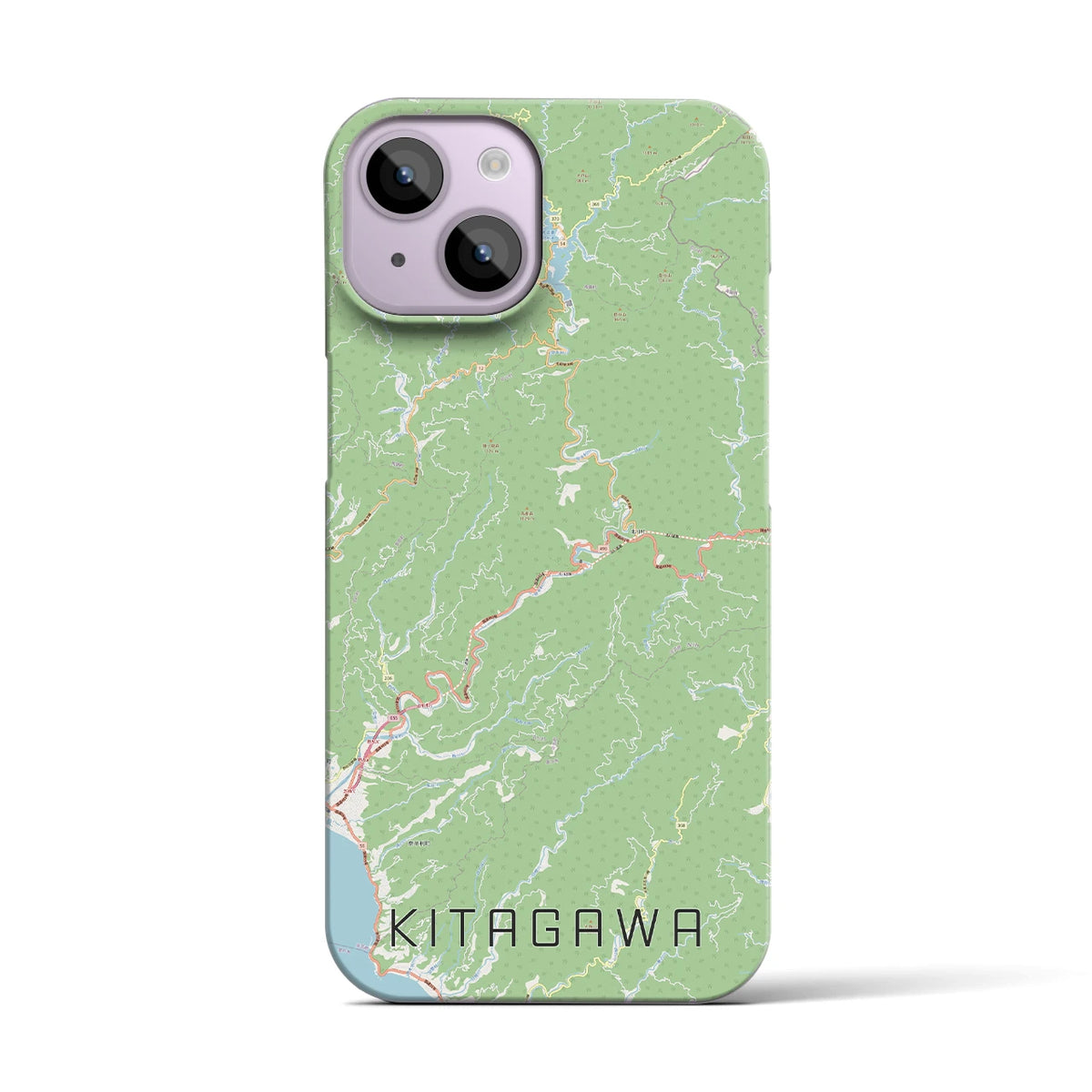 【北川（高知県）】地図柄iPhoneケース（バックカバータイプ）