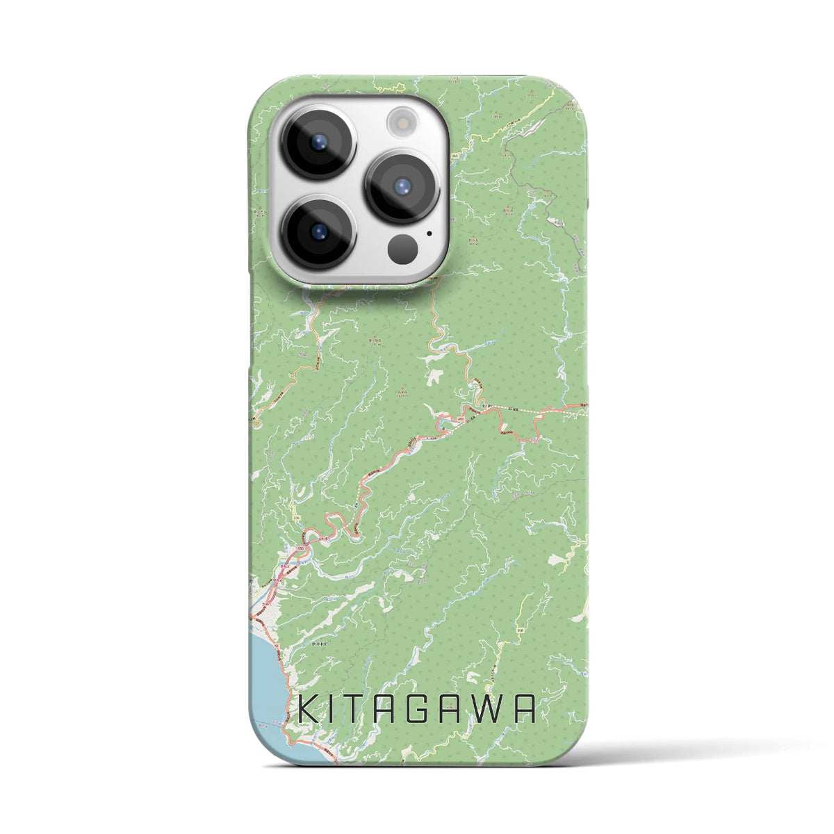 【北川（高知県）】地図柄iPhoneケース（バックカバータイプ）