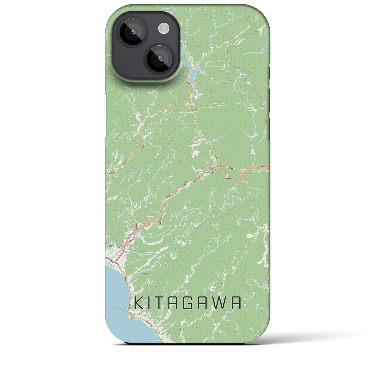 【北川（高知県）】地図柄iPhoneケース（バックカバータイプ）