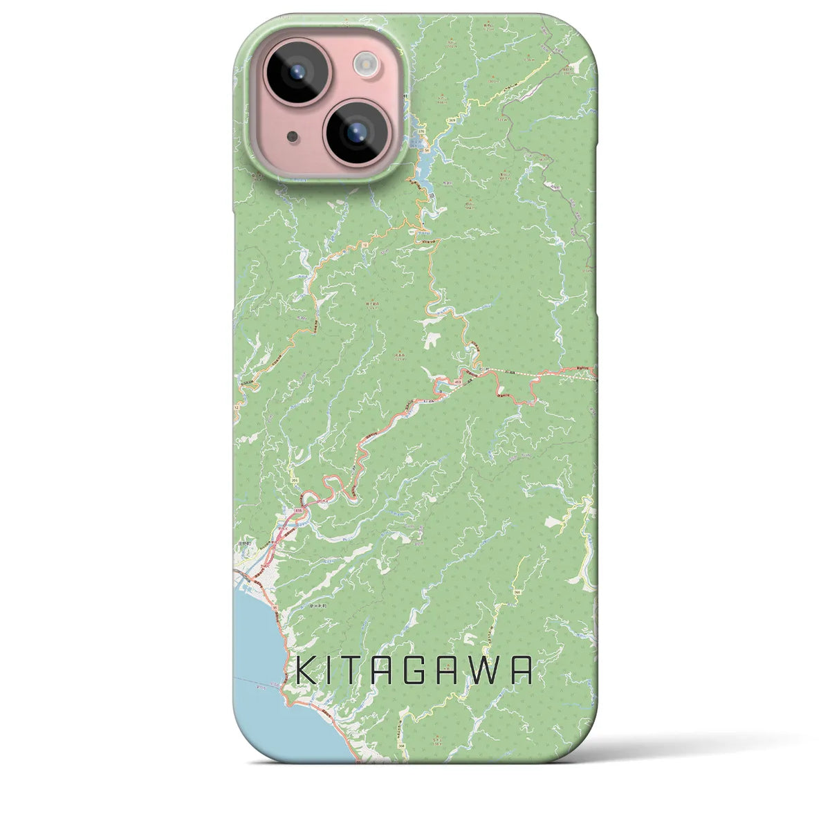 【北川（高知県）】地図柄iPhoneケース（バックカバータイプ）