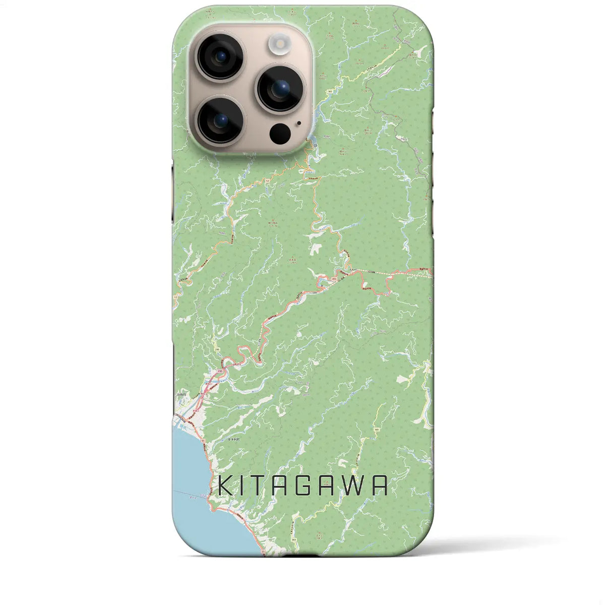 【北川（高知県）】地図柄iPhoneケース（バックカバータイプ）