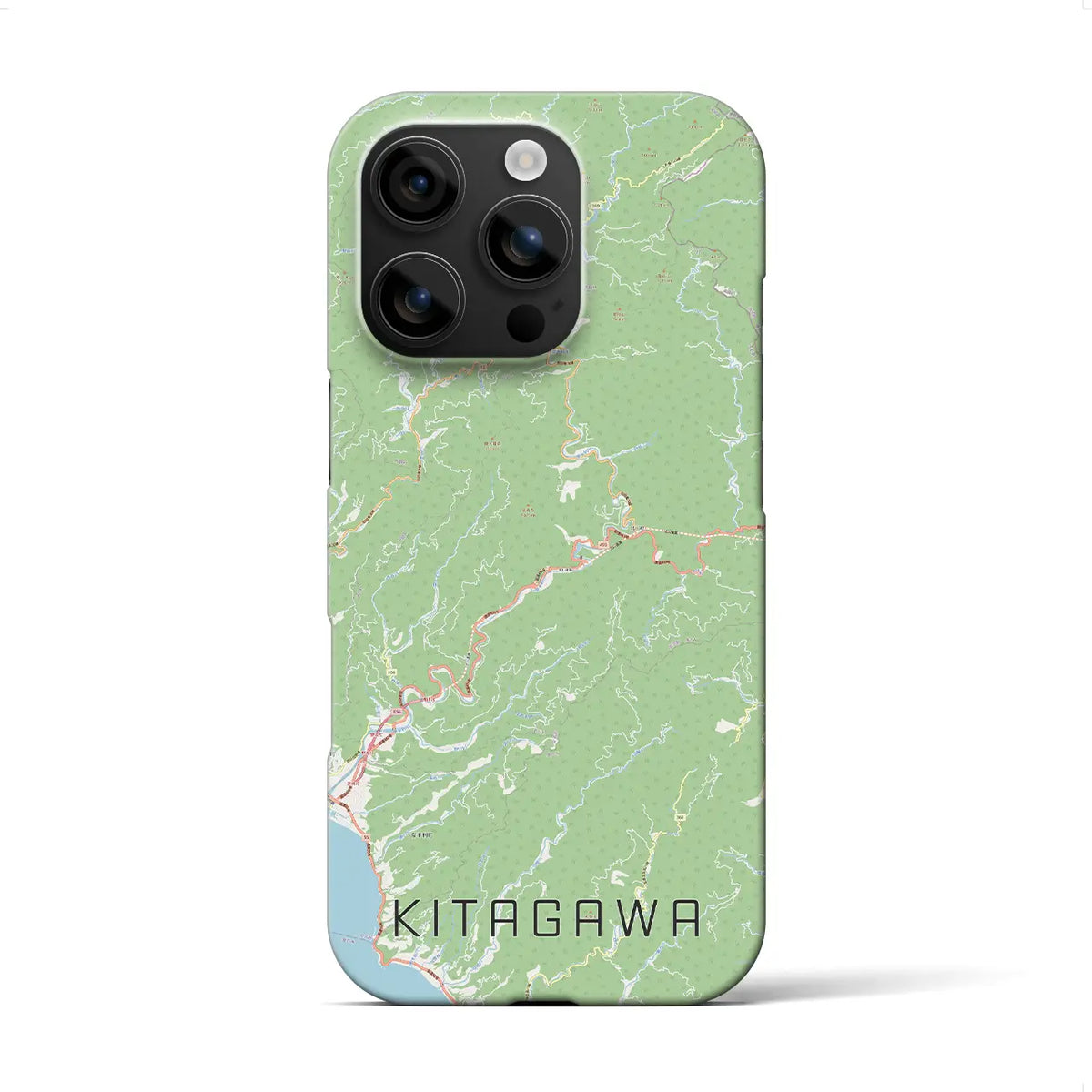 【北川（高知県）】地図柄iPhoneケース（バックカバータイプ）