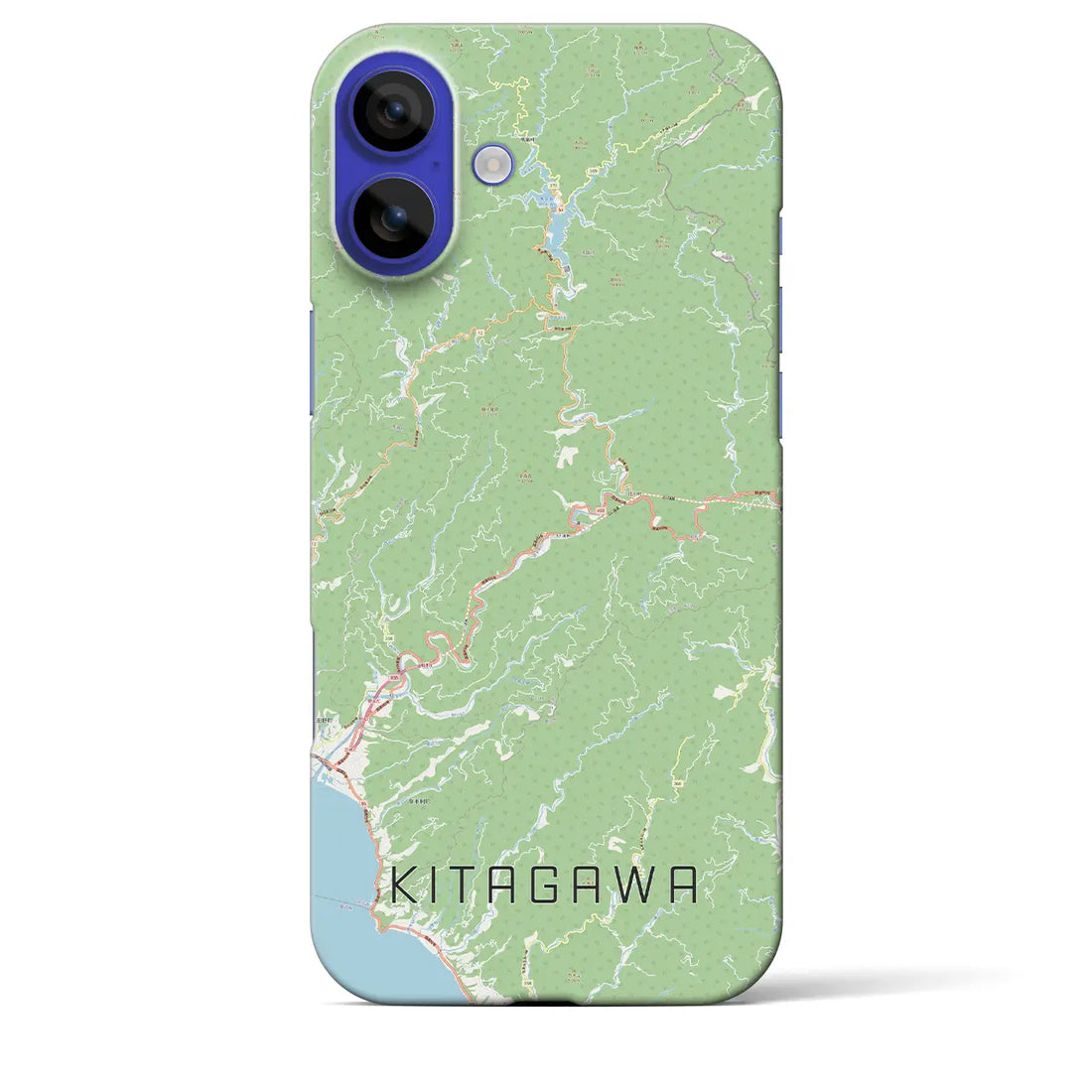 【北川(高知県)】地図柄iPhoneケース(バックカバータイプ)ナチュラル・iPhone 16 Pro Max 用