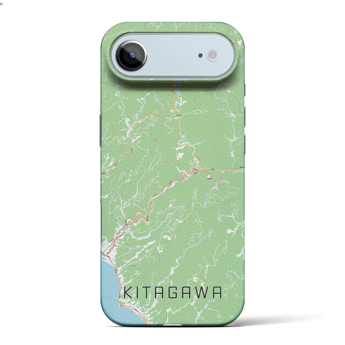【北川（高知県）】地図柄iPhoneケース（バックカバータイプ）ナチュラル・iPhone 17 Pro Max 用