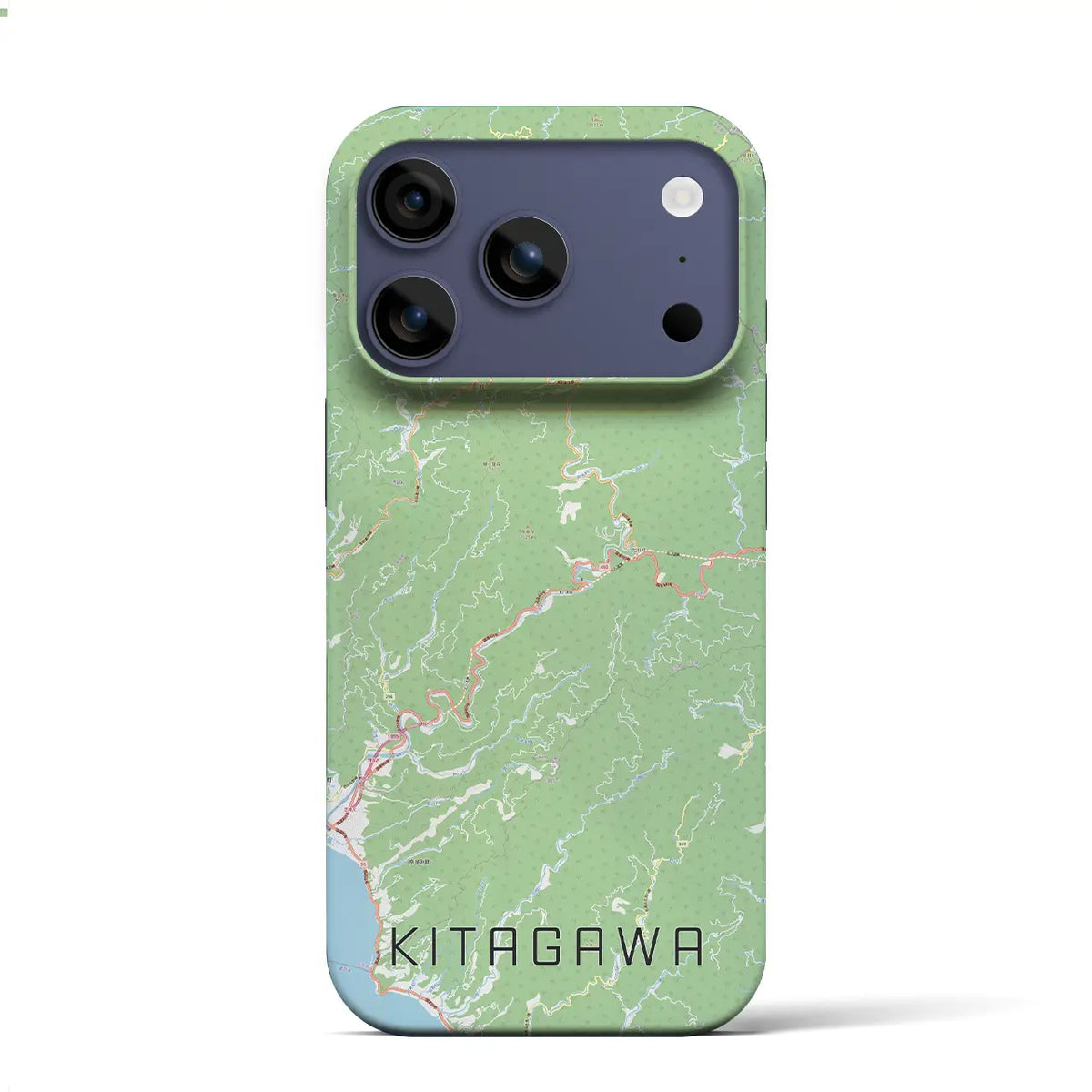 【北川（高知県）】地図柄iPhoneケース（バックカバータイプ）