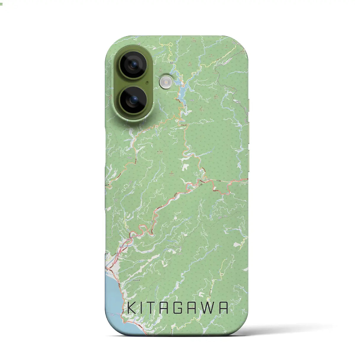 【北川（高知県）】地図柄iPhoneケース（バックカバータイプ）