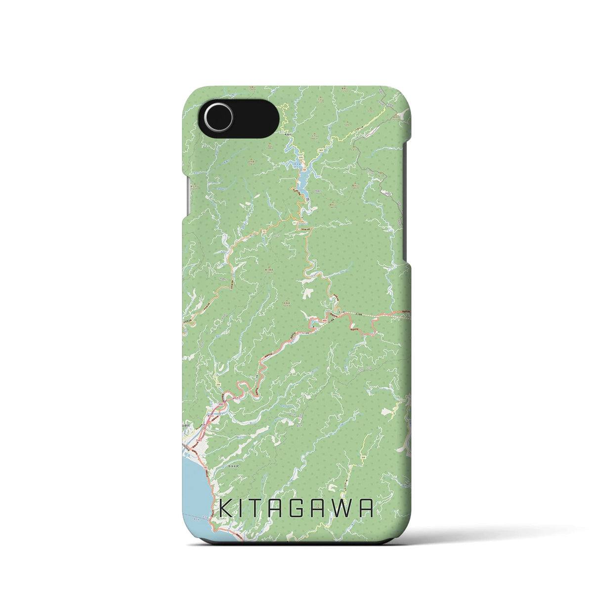【北川（高知県）】地図柄iPhoneケース（バックカバータイプ）