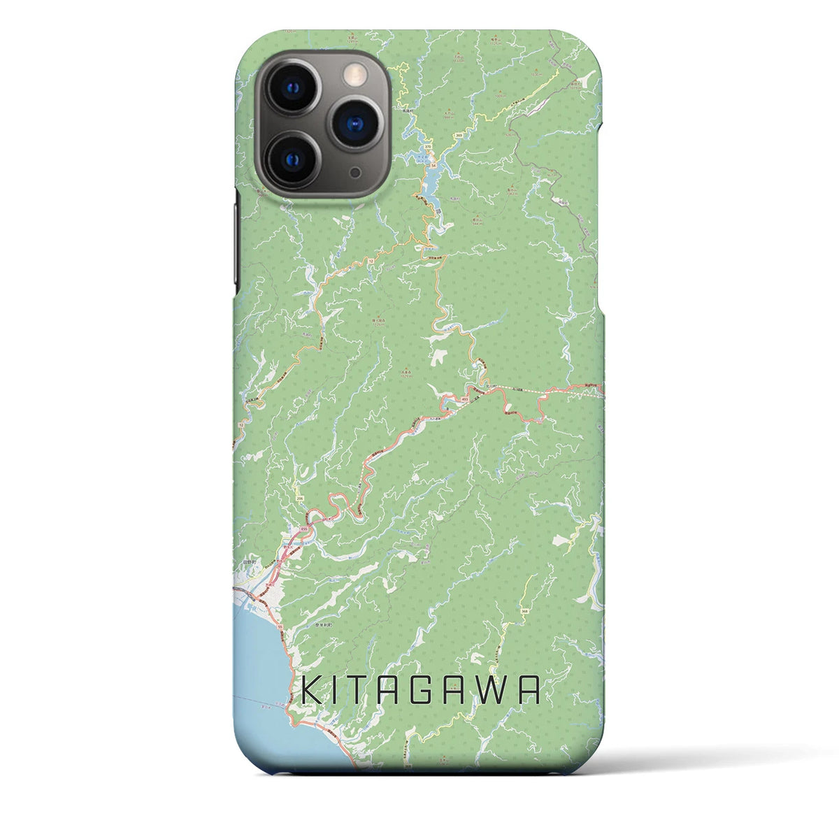 【北川（高知県）】地図柄iPhoneケース（バックカバータイプ）