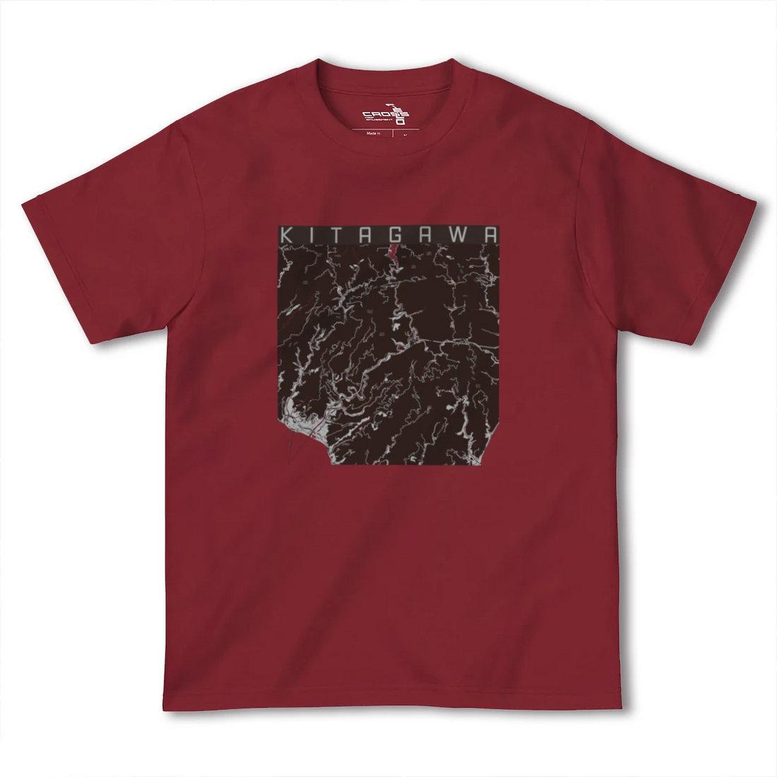 【北川(高知県)】地図柄ヘビーウェイトTシャツ