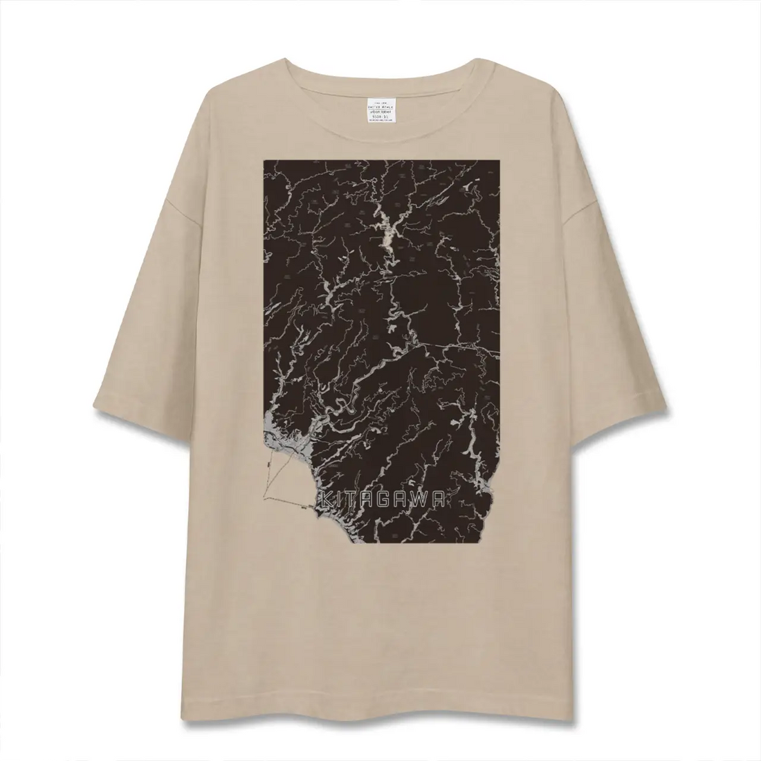 【北川（高知県）】地図柄ビッグシルエットTシャツ