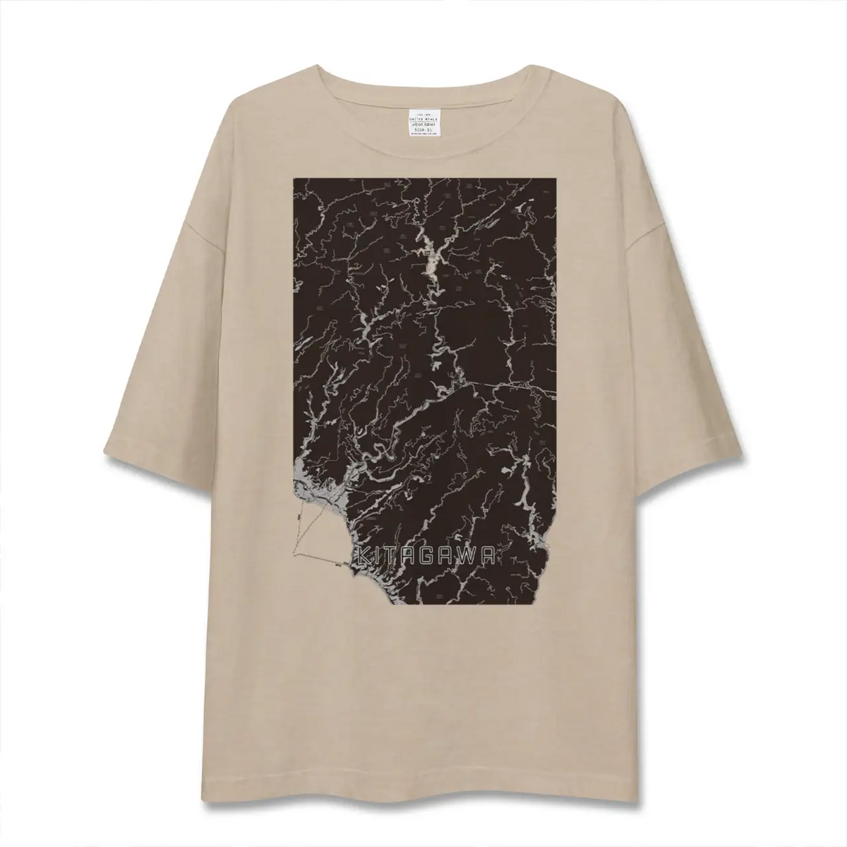 【北川（高知県）】地図柄ビッグシルエットTシャツ