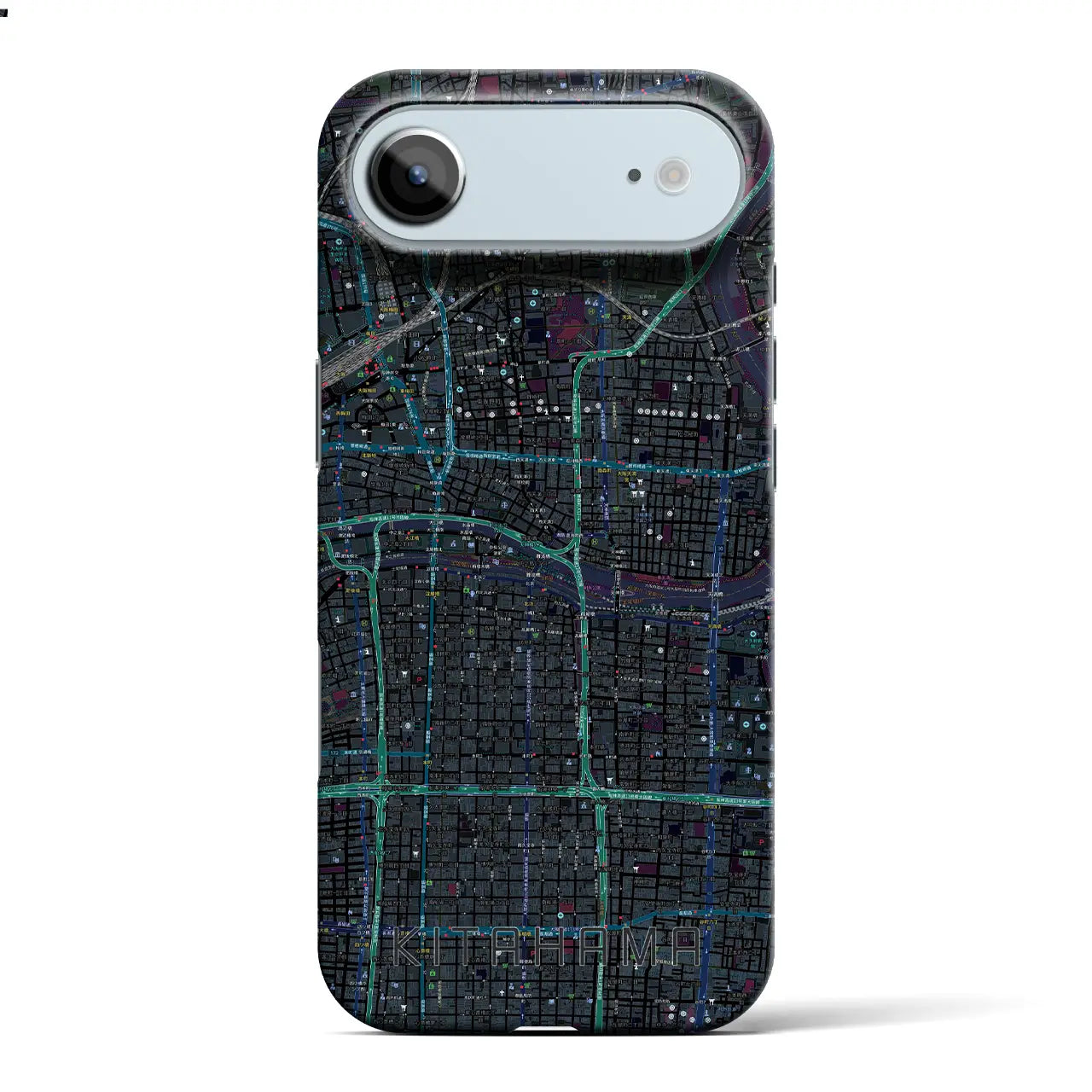 【北浜（大阪府）】地図柄iPhoneケース（バックカバータイプ）