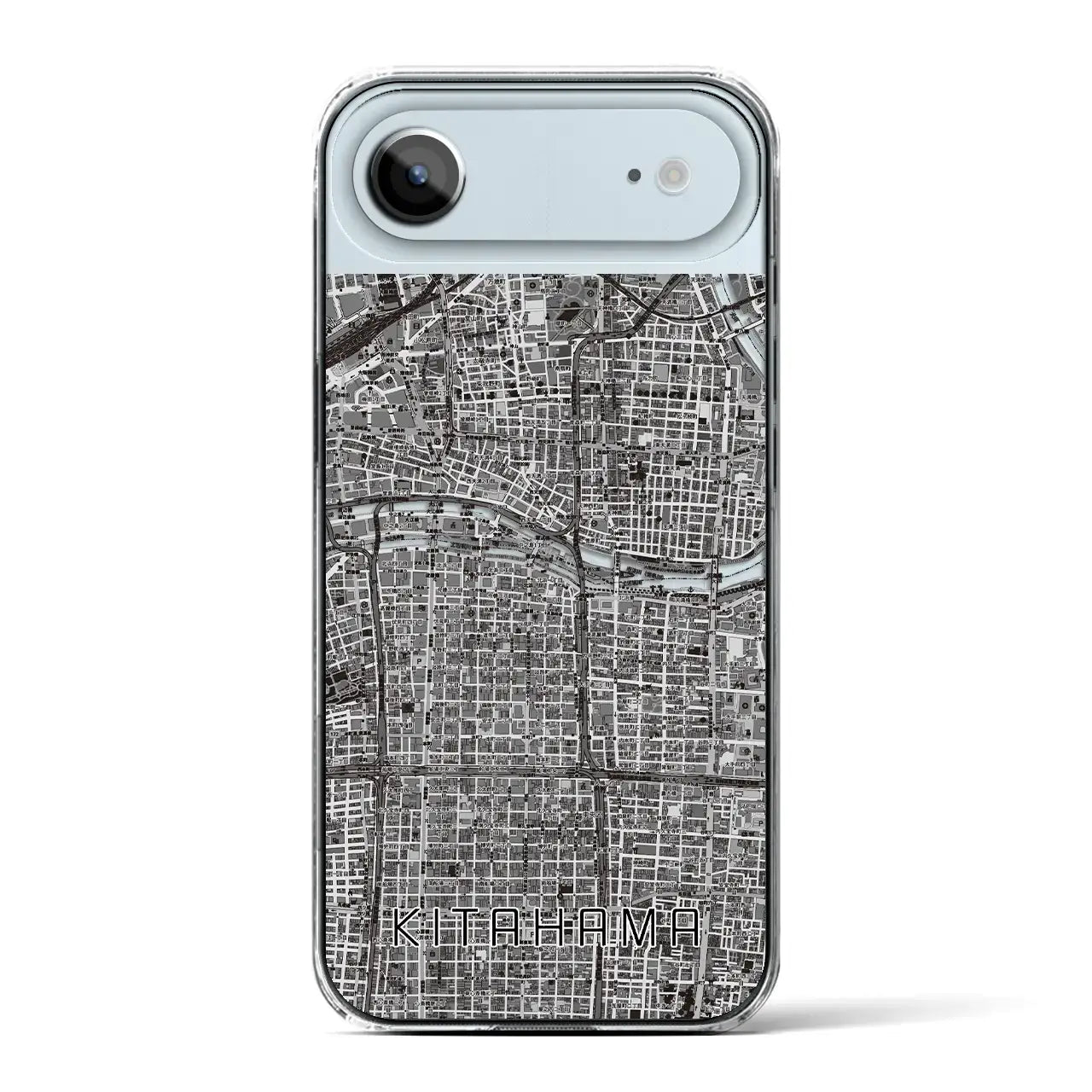 【北浜（大阪府）】地図柄iPhoneケース（クリアタイプ）