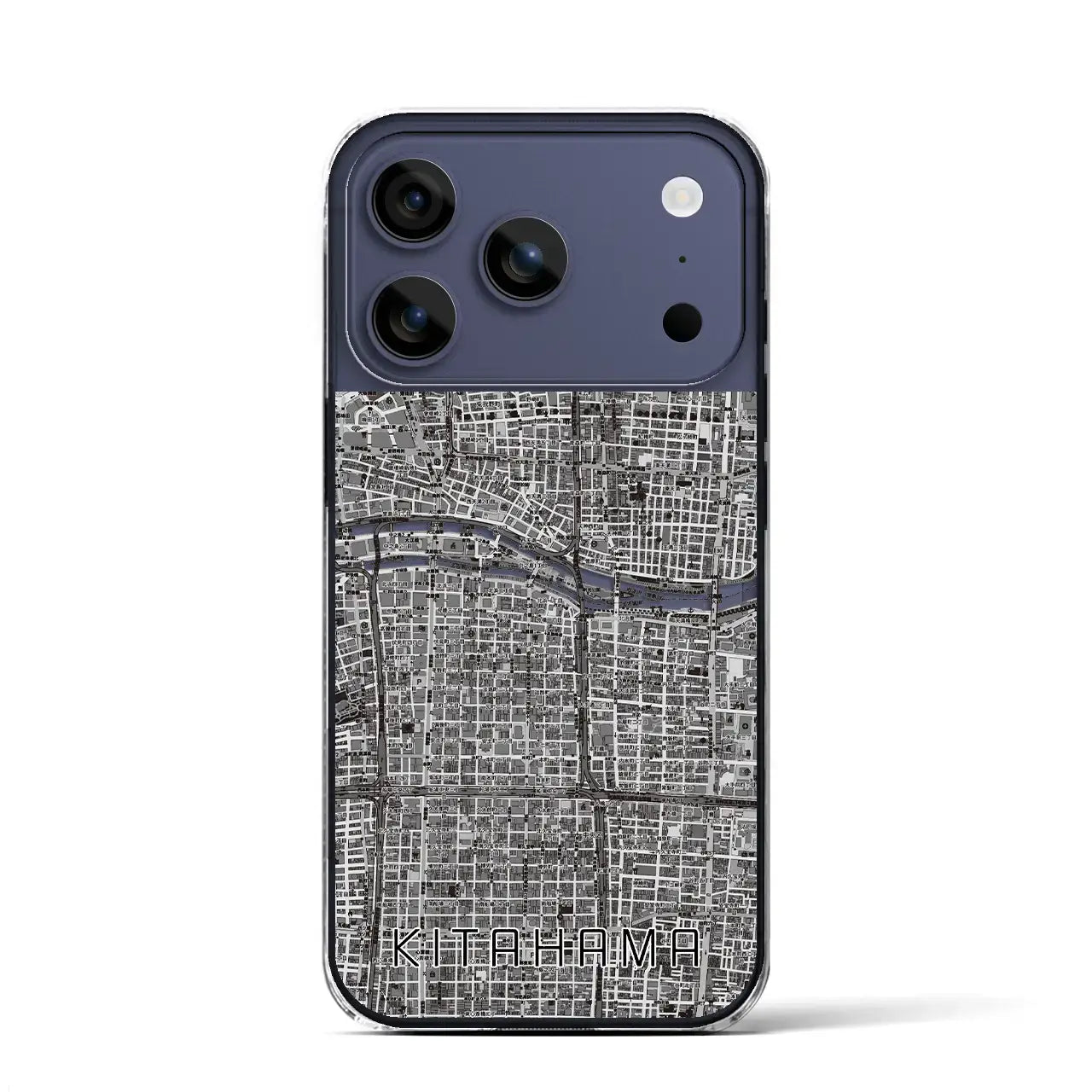 【北浜（大阪府）】地図柄iPhoneケース（クリアタイプ）