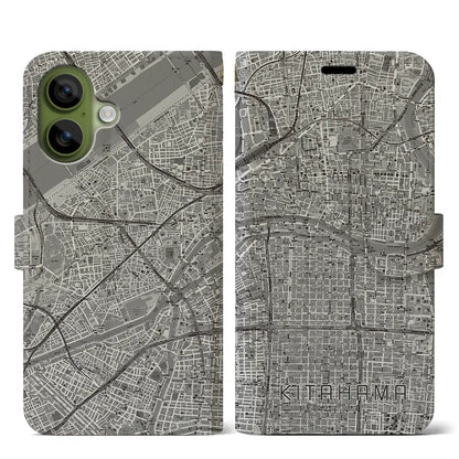 【北浜（大阪府）】地図柄iPhoneケース（手帳タイプ）