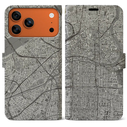 【北浜（大阪府）】地図柄iPhoneケース（手帳タイプ）