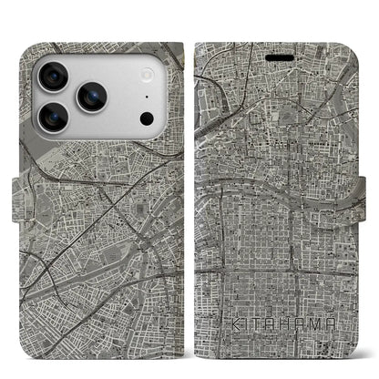 【北浜（大阪府）】地図柄iPhoneケース（手帳タイプ）