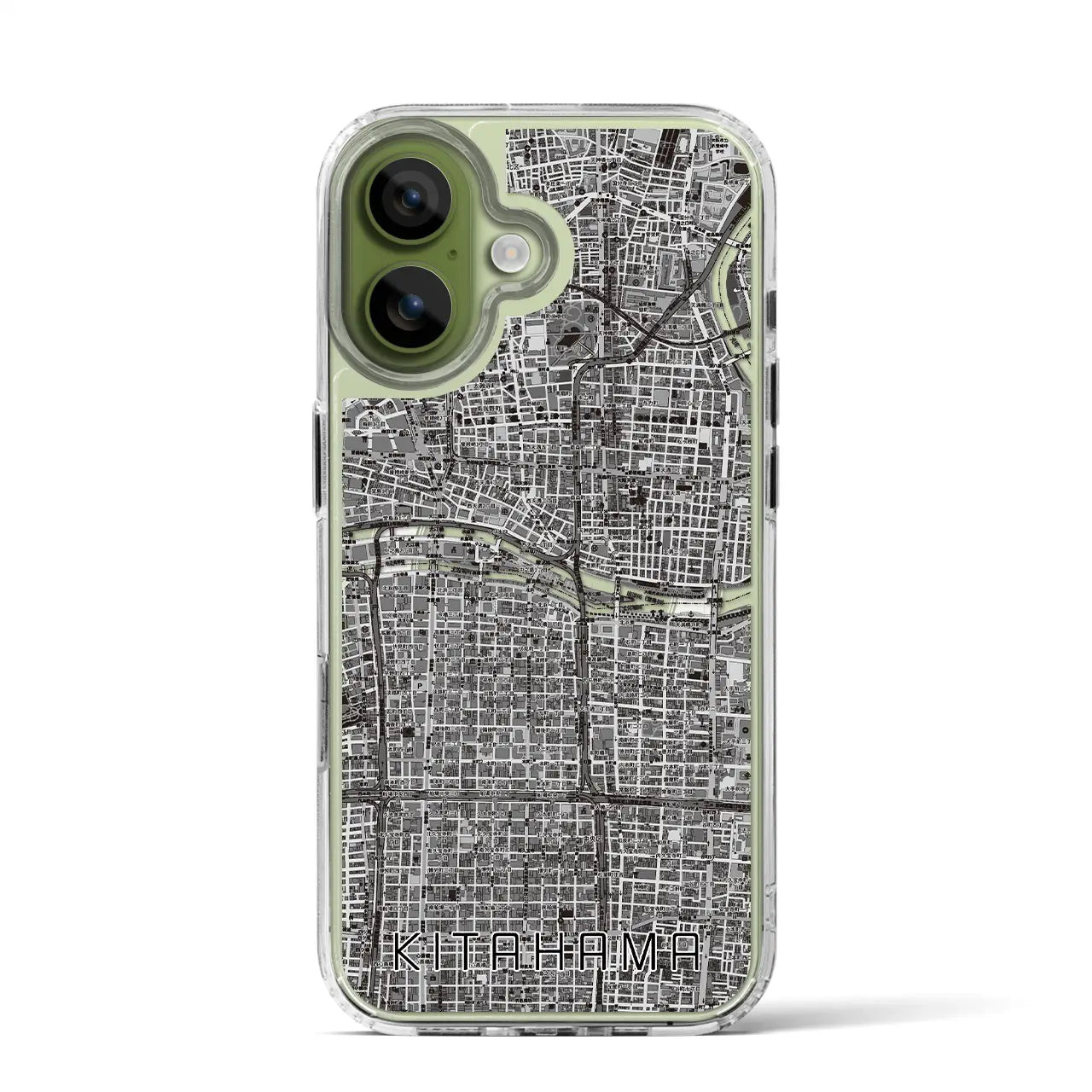 【北浜（大阪府）】地図柄iPhoneケース（MagSafeタイプ）