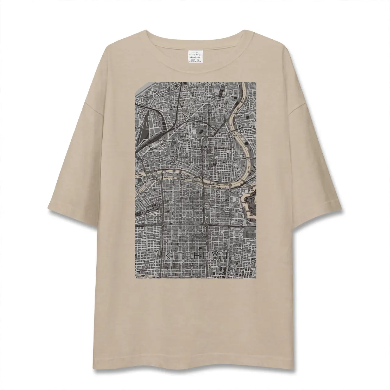 【北浜（大阪府）】地図柄ビッグシルエットTシャツ