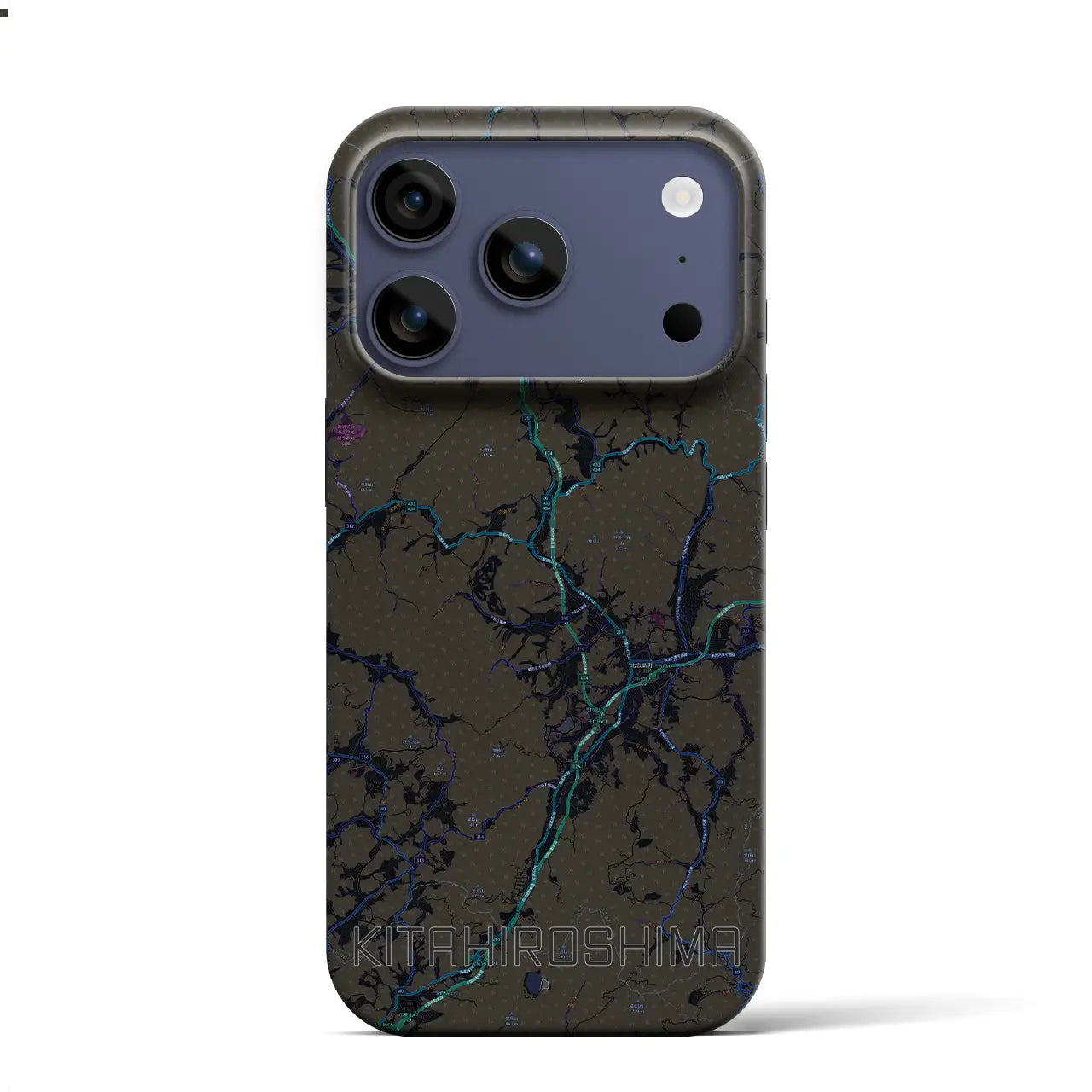 【北広島（広島県）】地図柄iPhoneケース（バックカバータイプ）