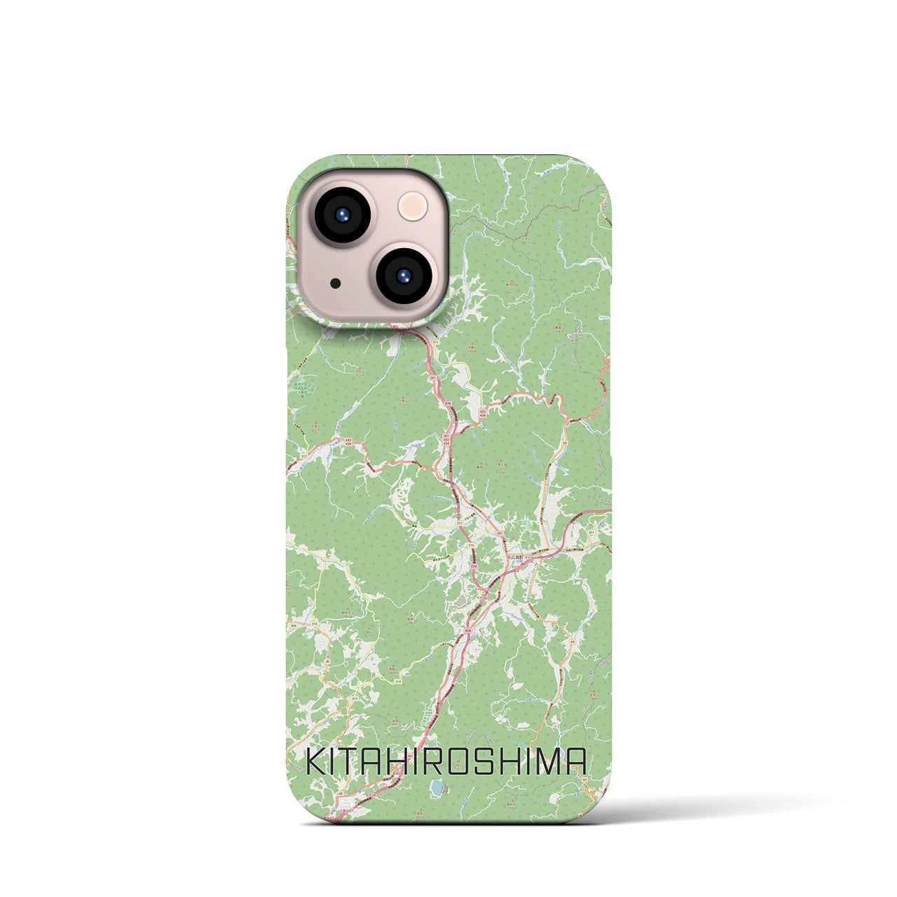 【北広島（広島県）】地図柄iPhoneケース（バックカバータイプ）