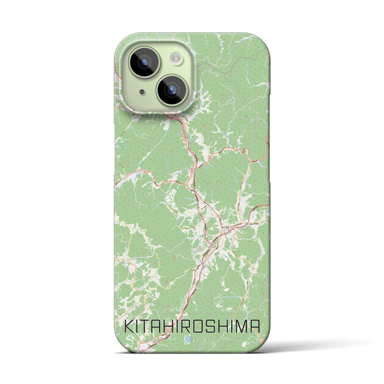 【北広島（広島県）】地図柄iPhoneケース（バックカバータイプ）