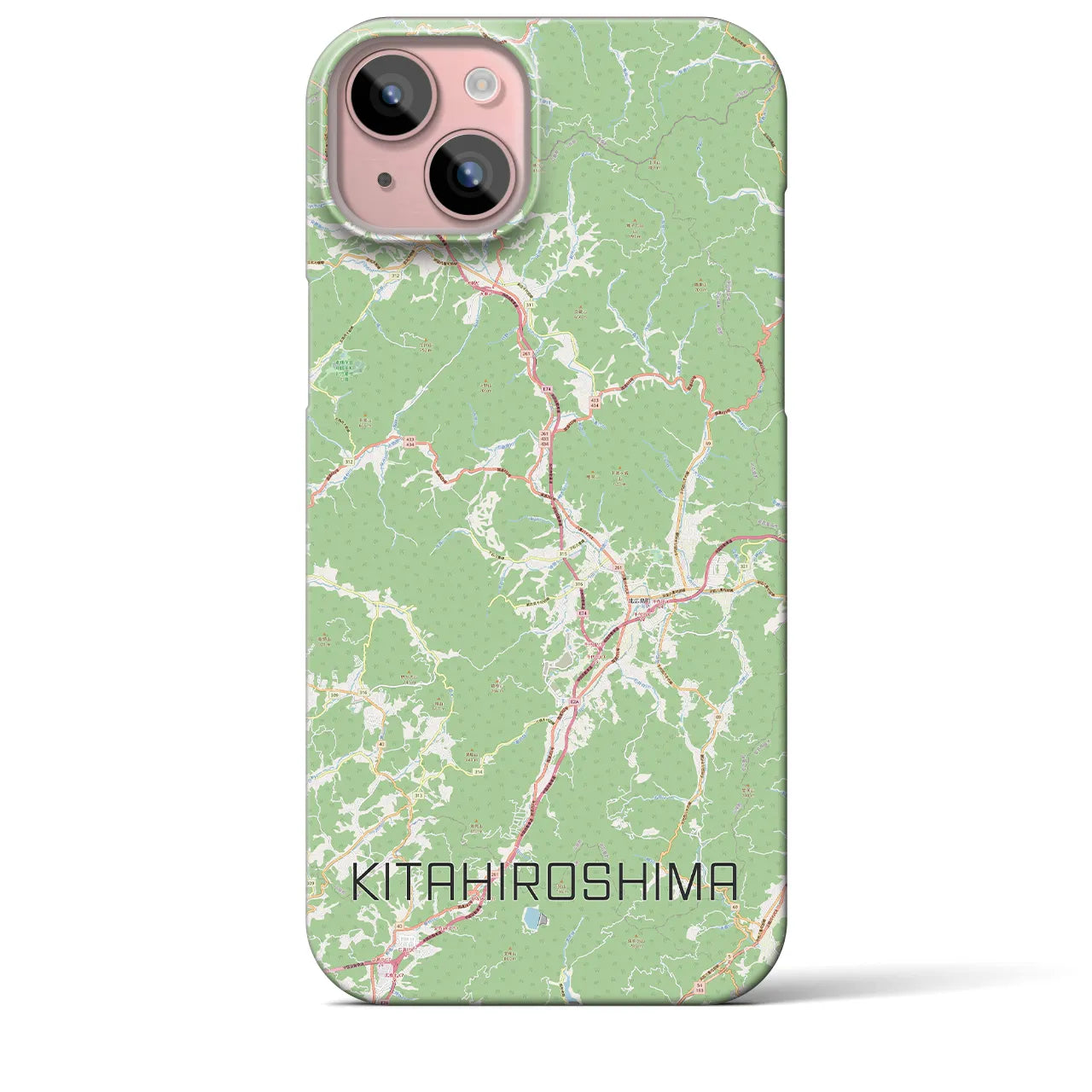 【北広島（広島県）】地図柄iPhoneケース（バックカバータイプ）