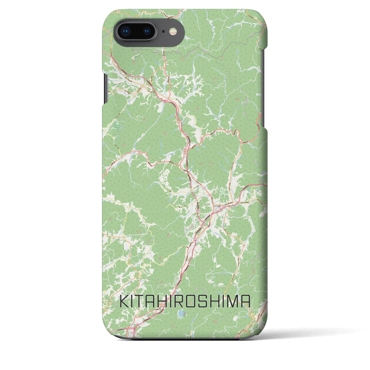 【北広島（広島県）】地図柄iPhoneケース（バックカバータイプ）