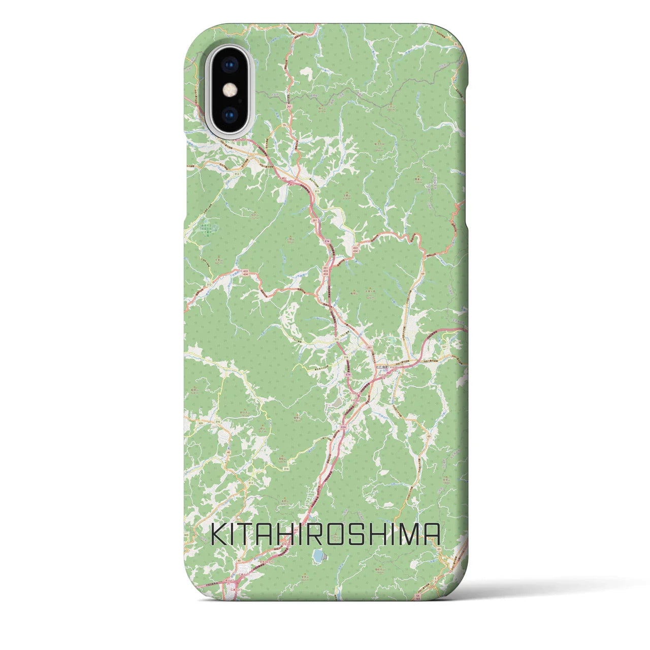 【北広島（広島県）】地図柄iPhoneケース（バックカバータイプ）