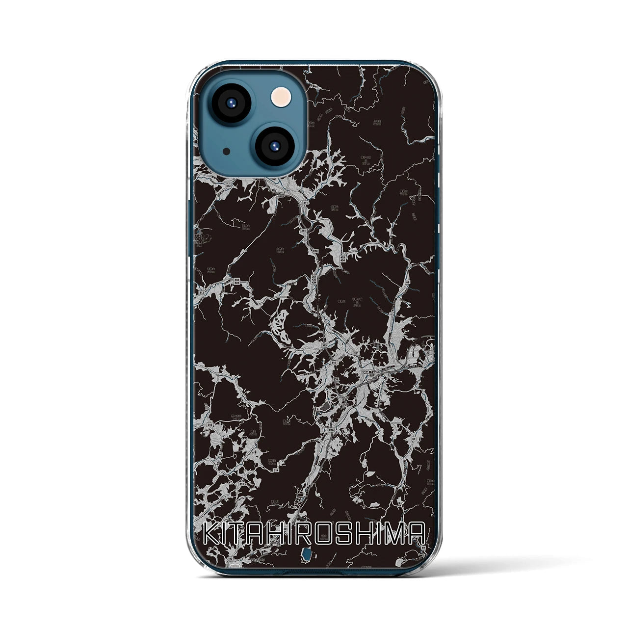 【北広島（広島県）】地図柄iPhoneケース（クリアタイプ）