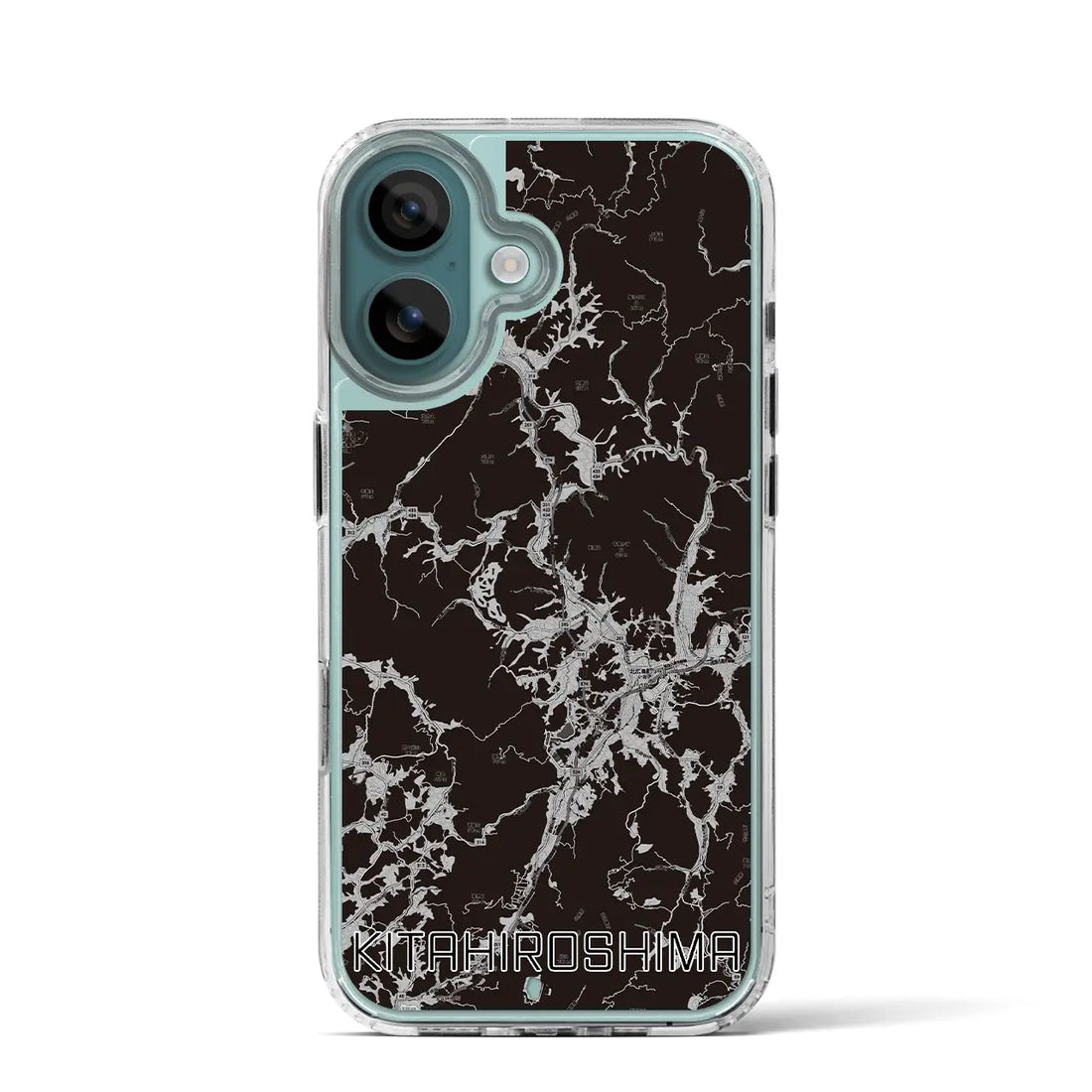 【北広島（広島県）】地図柄iPhoneケース（MagSafeタイプ）モノトーン・iPhone 16 Pro 用