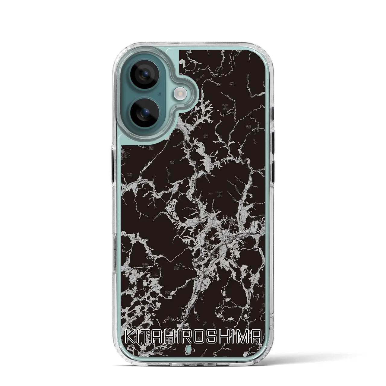 【北広島（広島県）】地図柄iPhoneケース（MagSafeタイプ）モノトーン・iPhone 16 Pro 用