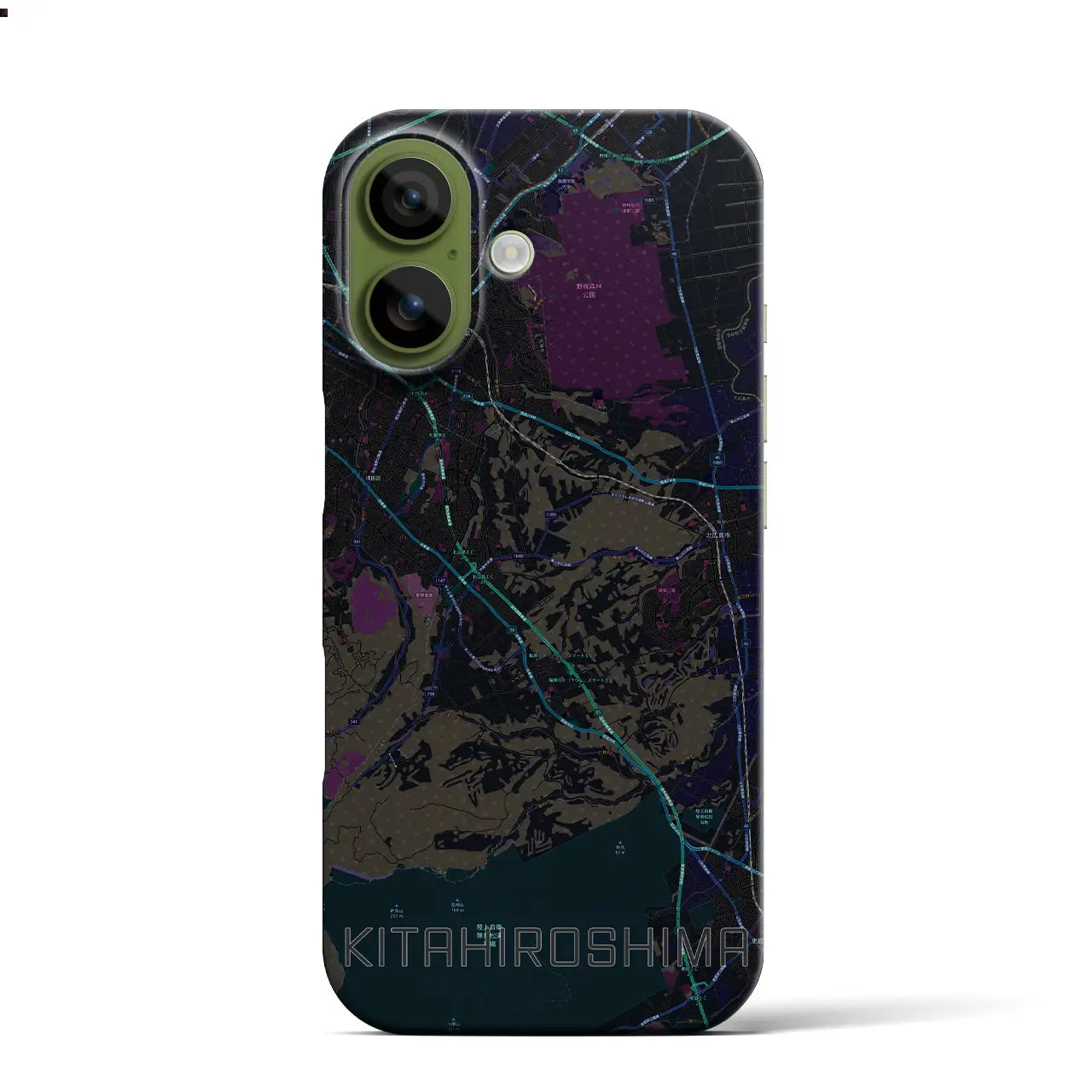 【北広島2（北海道）】地図柄iPhoneケース（バックカバータイプ）